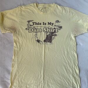 Yellow Short Sleeve Tee with Graphic Design